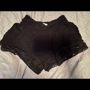 Arden’s small shorts. Lace on the bottom dark blue